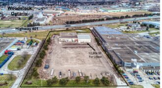For Lease: 12,804 SF Crane Bay – Industrial Building on 5 acres excess land, 400′ of HWY 401 Exposure – Woodstock